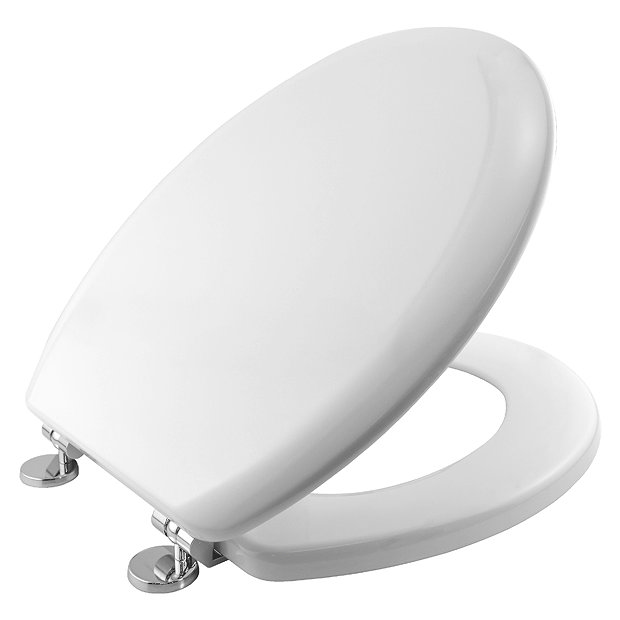 Bemis - Model 5000CP Toilet Seat with Chrome Hinges - White - 5000CP000 ...