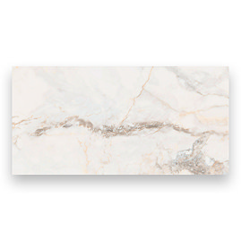 Bergolo Large Format White Marble Effect Tiles - 600 x 1200mm