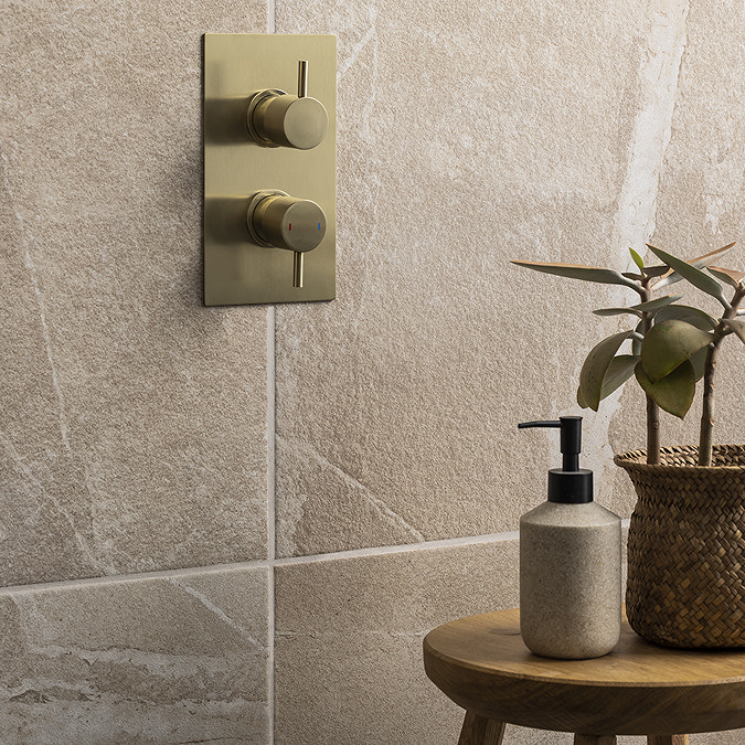Berisso Beige Gloss Speckled Stone Effect Tiles - 500 x 500mm