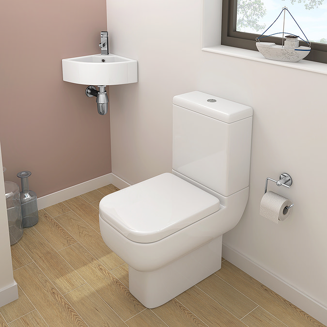 Bermuda Corner Cloakroom Basin 1TH - 335 x 335mm  In Bathroom Large Image