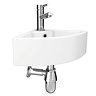 Bermuda Corner Cloakroom Basin 1TH - 335 x 335mm  Profile Large Image