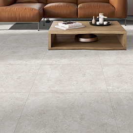 Bertoldo Light Grey Stone Effect Wall & Floor Tiles - 600 x 600mm