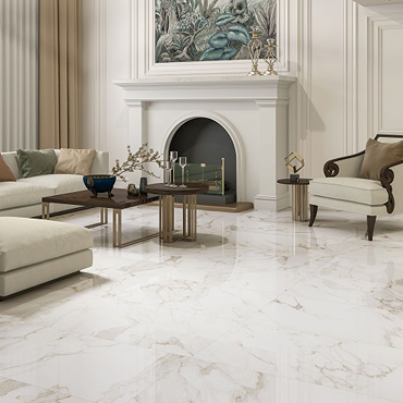 Bertrand Gloss Gold Marble Effect Wall and Floor Tiles - 300 x 600mm