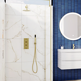 Bertrand Gloss Gold Marble Effect Wall and Floor Tiles - 600 x 600mm