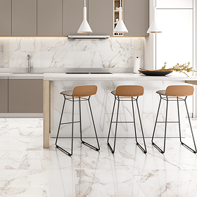 Bertrand Gloss Gold Marble Effect Wall and Floor Tiles - 450 x 450mm