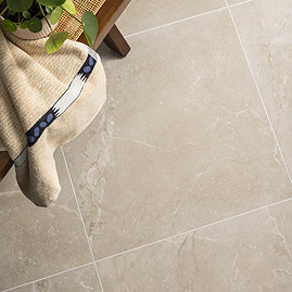 Berwick Beige Stone Effect Anti-slip Floor Tiles 600 x 600mm