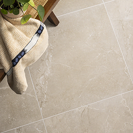 Berwick Beige Stone Effect Anti-slip Floor Tiles 600 x 600mm