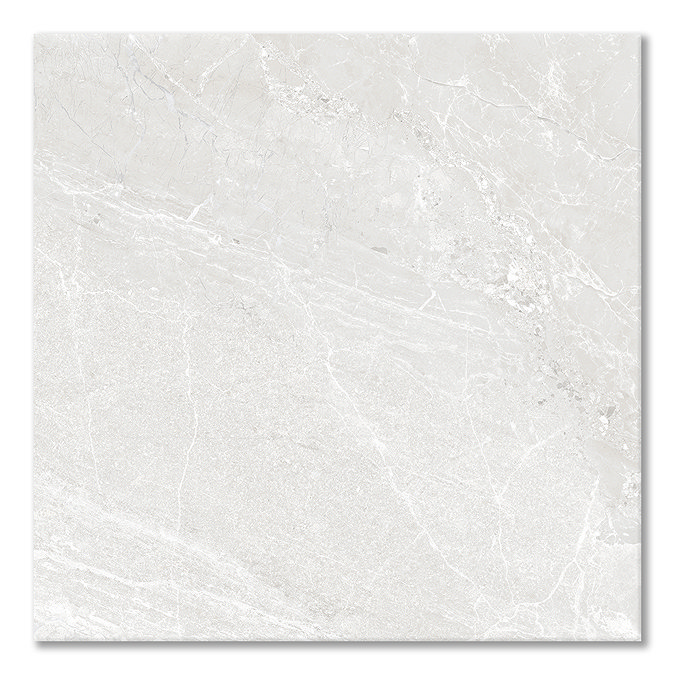 Berwick White Stone Effect Antislip Floor Tiles 600 x 600mm
