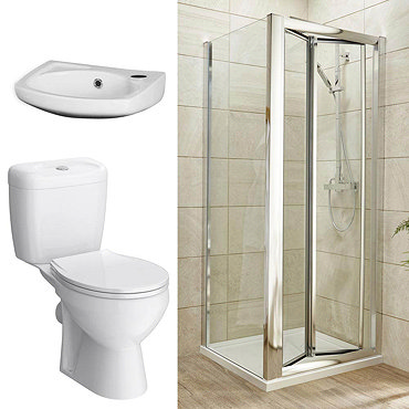 Bi-Fold Shower Enclosure and En-Suite Set - 3 Size Options  Profile Large Image