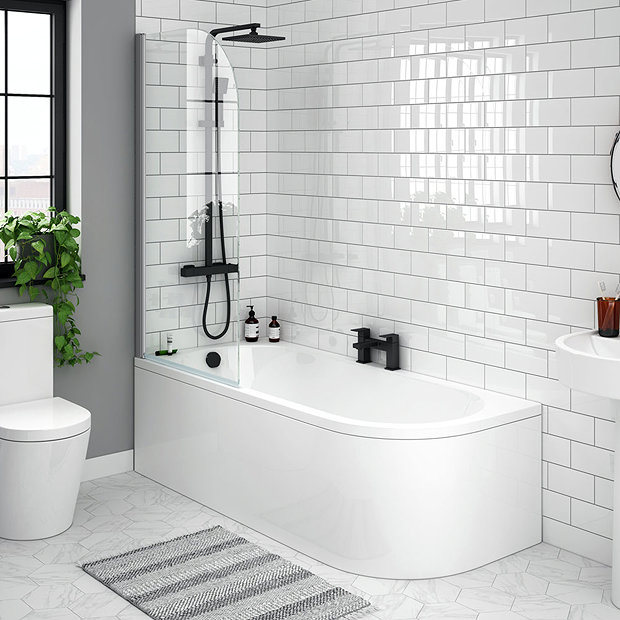 Bianco 1700mm Shower Bath Suite Victorian Plumbing UK