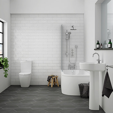 Bianco 1700mm Shower Bath Suite  Profile Large Image