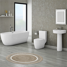 Bianco Double Ended Curved Freestanding Bath Suite Medium Image