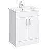 Bianco Gloss White Floorstanding Vanity Unit with Close Coupled Toilet Feature Large Image