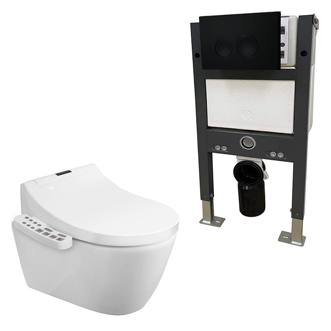 Bianco Wall Hung Smart Bidet Toilet and Basin Suite Newest Large Image