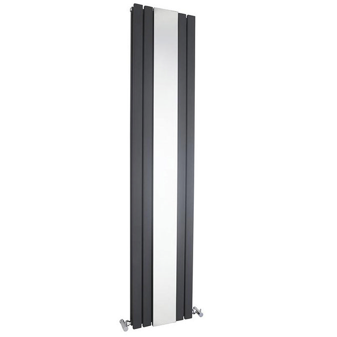 Bilbao Anthracite Double Panel Designer Radiator with Mirror (1800 x 381mm) Large Image