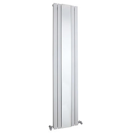 Bilbao White Double Panel Designer Radiator with Mirror (1800 x 381mm) Large Image
