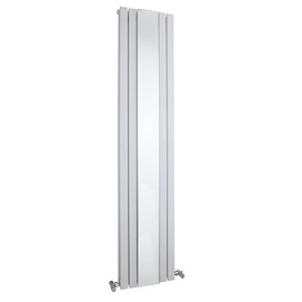 Bilbao White Double Panel Designer Radiator with Mirror (1800 x 381mm) Large Image