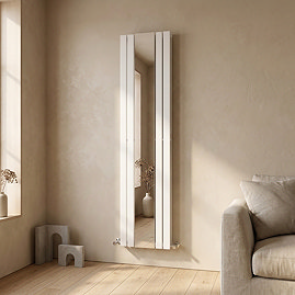 Bilbao White Double Panel Designer Radiator with Mirror (1800 x 381mm)