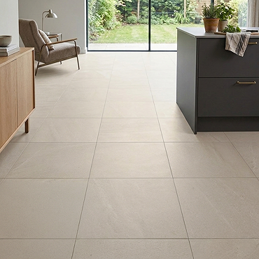 Biscay Beige Stone Effect Floor Tiles - 333 x 333mm