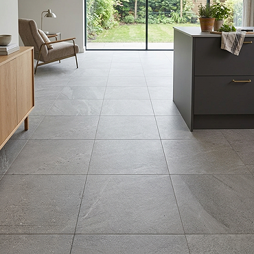 Biscay Grey Stone Effect Floor Tiles - 333 x 333mm
