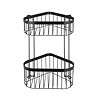 Black 2-Tier Corner Wire Shower Basket  Profile Large Image