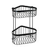 Black 2-Tier Corner Wire Shower Basket Large Image