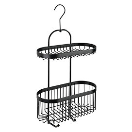 Black 2-Tier Hanging Shower Caddy Large Image
