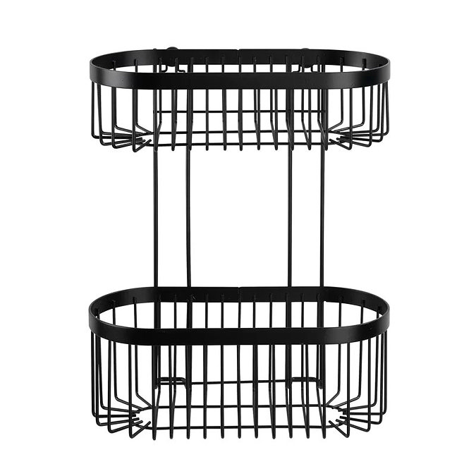 Black 2-Tier Wire Shower Basket  Profile Large Image