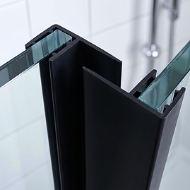 Black Shower Door Fin Seal for 6-8mm Glass, 20mm Fin, 2000mm (Pair)