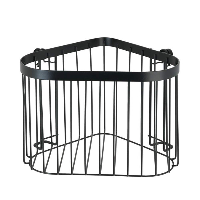Black Corner Wire Shower Basket  Profile Large Image