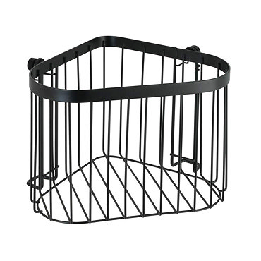Black Corner Wire Shower Basket  Profile Large Image