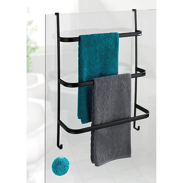 Black Hanging Towel Rack  Feature Large Image