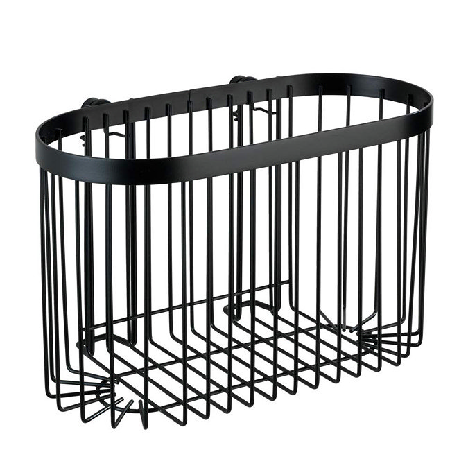 Black Large Wire Shower Basket Large Image