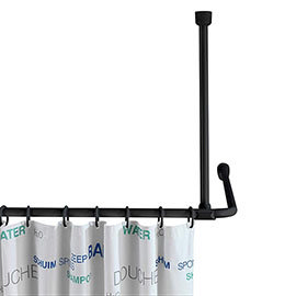 Black Shower Curtain Rail Support Arm Medium Image