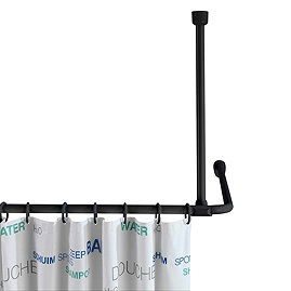 Black Shower Curtain Rail Support Arm Large Image