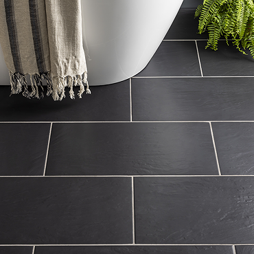 Black Slate Effect Tiles - 600 x 300mm