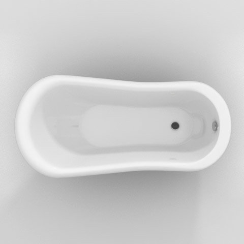 Black Traditional 1680 x 720 Luxury Freestanding Slipper Bath with Chrome Lion Feet Profile Large Image