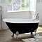 Black Traditional 1680 x 720 Luxury Freestanding Slipper Bath with Chrome Lion Feet Large Image
