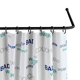Black Universal Shower Curtain Rod Large Image