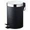 Black Weave PVC 3 Litre Pedal Bin Large Image