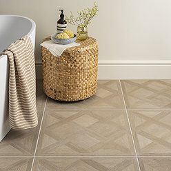 Blessington Birch Parquet Woven Wood Effect Wall & Floor Tiles - 600 x 600mm
