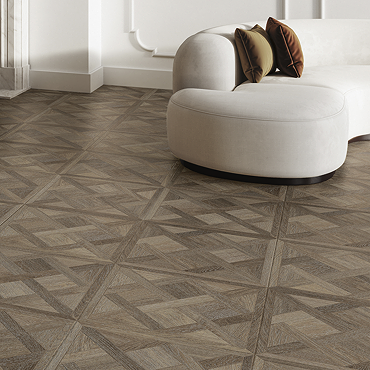 Blessington Walnut Parquet Woven Wood Effect Wall & Floor Tiles - 600 x 600mm