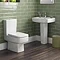 Bliss 4 Piece Bathroom Suite - CC Toilet & 1TH Basin with Pedestal - 2 x Basin Size and Seat Options