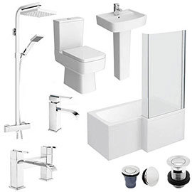 Bliss L-Shaped 1500 Complete Bathroom Package Medium Image