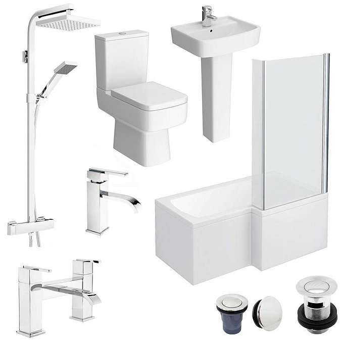 Bliss L-Shaped 1500 Complete Bathroom Package | Victorian Plumbing UK