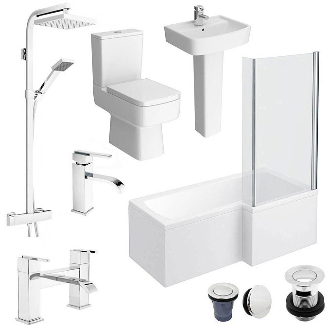 Bliss L-Shaped 1600 Complete Bathroom Package Large Image