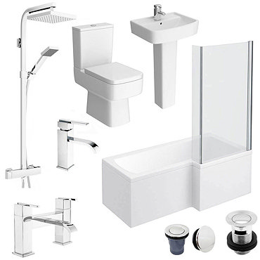 Bliss L-Shaped 1600 Complete Bathroom Package  Profile Large Image
