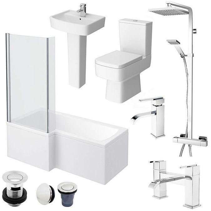 Bliss LH 1600 L-Shaped Complete Bathroom Package Large Image
