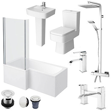 Bliss L-Shaped 1600 Complete Bathroom Package  Profile Large Image