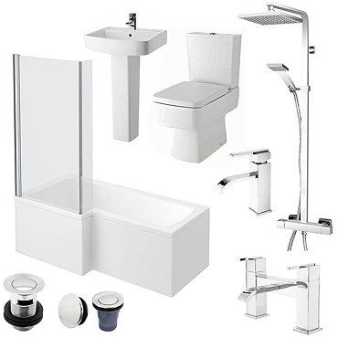 Bliss L-Shaped 1700 Complete Bathroom Package Profile Large Image
